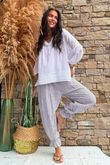 Prairie Pintuck Cotton Smock White